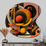 Multicolor Geometric Orange Shapes I - Asymmetric Metal Wall Art