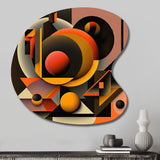 Multicolor Geometric Orange Shapes I - Asymmetric Metal Wall Art