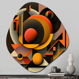 Multicolor Geometric Orange Shapes I - Asymmetric Metal Wall Art