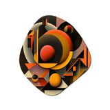 Multicolor Geometric Orange Shapes I - Asymmetric Metal Wall Art