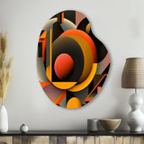 Multicolor Geometric Orange Shapes I - Asymmetric Metal Wall Art