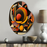 Multicolor Geometric Orange Shapes I - Asymmetric Metal Wall Art