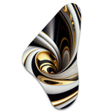 Gold Black And White Stained Glass I - Asymmetric Metal Wall Art