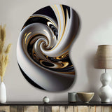 Gold Black And White Stained Glass III - Asymmetric Metal Wall Art