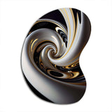 Gold Black And White Stained Glass III - Asymmetric Metal Wall Art