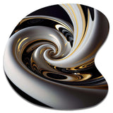 Gold Black And White Stained Glass III - Asymmetric Metal Wall Art