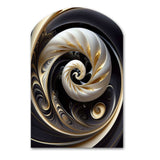 Gold Black And White Stained Glass V - Asymmetric Metal Wall Art