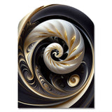 Gold Black And White Stained Glass V - Asymmetric Metal Wall Art