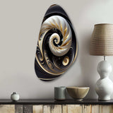 Gold Black And White Stained Glass V - Asymmetric Metal Wall Art