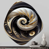 Gold Black And White Stained Glass V - Asymmetric Metal Wall Art