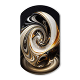 Gold And Black Stained Glass Spiral II - Asymmetric Metal Wall Art