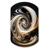 Gold And Black Stained Glass Spiral II - Asymmetric Metal Wall Art