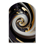 Gold And Black Stained Glass Spiral III - Asymmetric Metal Wall Art