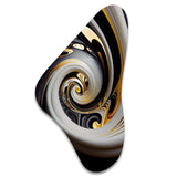 Gold And Black Stained Glass Spiral III - Asymmetric Metal Wall Art