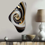 Gold And Black Stained Glass Spiral III - Asymmetric Metal Wall Art