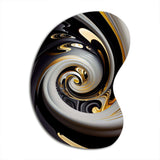 Gold And Black Stained Glass Spiral III - Asymmetric Metal Wall Art