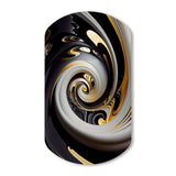 Gold And Black Stained Glass Spiral III - Asymmetric Metal Wall Art