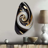 Gold And Black Stained Glass Spiral III - Asymmetric Metal Wall Art