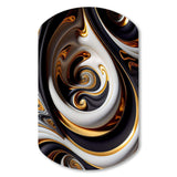 Gold And Black Stained Glass Spiral IV - Asymmetric Metal Wall Art