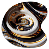 Gold And Black Stained Glass Spiral IV - Asymmetric Metal Wall Art