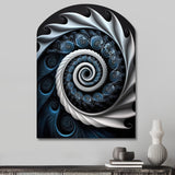 Blue And White Stained Liquid Glass II - Asymmetric Metal Wall Art