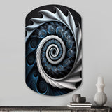 Blue And White Stained Liquid Glass II - Asymmetric Metal Wall Art