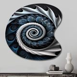 Blue And White Stained Liquid Glass II - Asymmetric Metal Wall Art