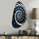 Blue And White Stained Liquid Glass II - Asymmetric Metal Wall Art