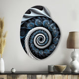 Blue And White Stained Liquid Glass II - Asymmetric Metal Wall Art