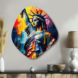 Colorful Liberty Statue II - Asymmetric Metal Wall Art