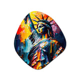 Colorful Liberty Statue II - Asymmetric Metal Wall Art