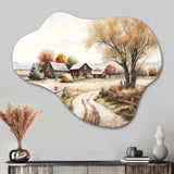 Beautiful Barn In Spring VI - Asymmetric Metal Wall Art