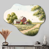 Beautiful Barn In Spring VII - Asymmetric Metal Wall Art