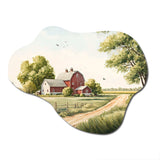 Beautiful Barn In Spring VII - Asymmetric Metal Wall Art