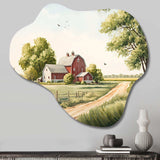 Beautiful Barn In Spring VII - Asymmetric Metal Wall Art