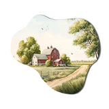 Beautiful Barn In Spring VII - Asymmetric Metal Wall Art