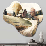 Path To The Barn IV - Asymmetric Metal Wall Art