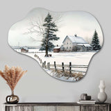 Nebraska Farm In Winter - Asymmetric Metal Wall Art