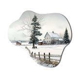 Nebraska Farm In Winter - Asymmetric Metal Wall Art