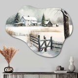 Kentucky Farm In Winter - Asymmetric Metal Wall Art