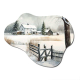 Kentucky Farm In Winter - Asymmetric Metal Wall Art