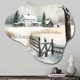 Kentucky Farm In Winter - Asymmetric Metal Wall Art