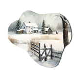 Kentucky Farm In Winter - Asymmetric Metal Wall Art