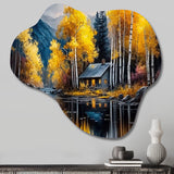 Cabin By The Lake In Summer III - Asymmetric Metal Wall Art