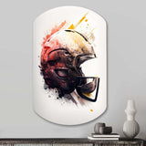 Football Player Helmet IV - Asymmetric Metal Wall Art