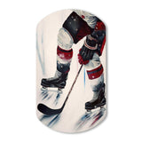 Hockey Player On Ice During Game III - Asymmetric Metal Wall Art