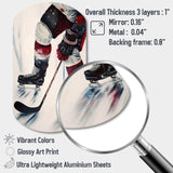 Hockey Player On Ice During Game III - Asymmetric Metal Wall Art