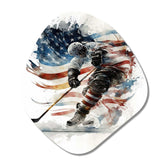 Hockey Player On The Rink During Game I - Asymmetric Metal Wall Art