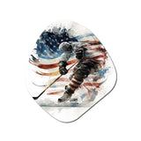 Hockey Player On The Rink During Game I - Asymmetric Metal Wall Art