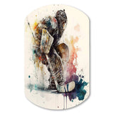 Hockey Goalie During The Hockey Game I - Asymmetric Metal Wall Art